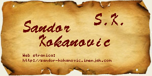 Šandor Kokanović vizit kartica